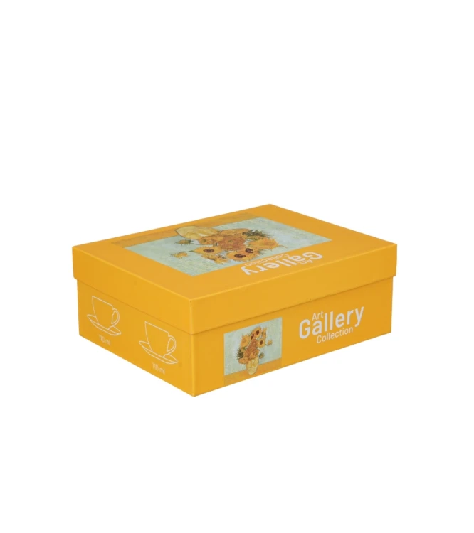 Komplet 2 Filiżanek Espresso ze Spodkami 110 ml  SŁONECZNIKI  V. van Gogh