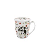 Kubek Porcelanowy z Zaparzaczem 350 ml – KOTY ETNO