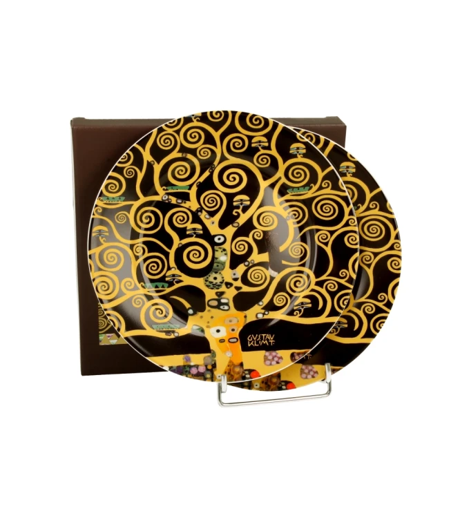 Komplet 2 Talerzy Deserowych 19,2 cm – TREE OF LIFE Gustav Klimt DRZEWO ŻYCIA