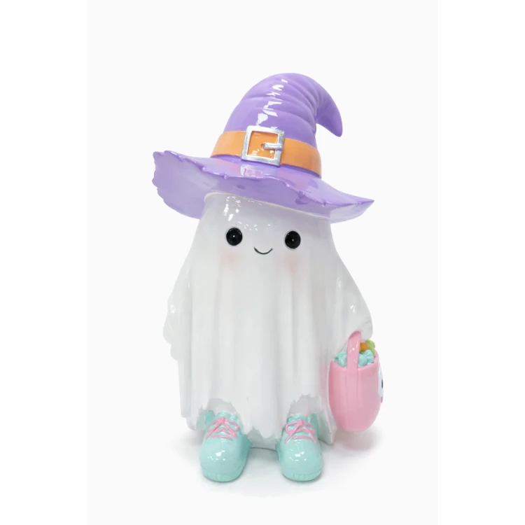 Figurka Halloween Duszki Czarownica Fioletowy Kapelusz 18,7x15x29 cm