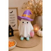 Figurka Halloween Duszki Czarownica Fioletowy Kapelusz 18,7x15x29 cm