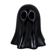 Figurka Lampion Ceramiczny Halloween Czarny Duszek LED 8,5x8,5x10 cm