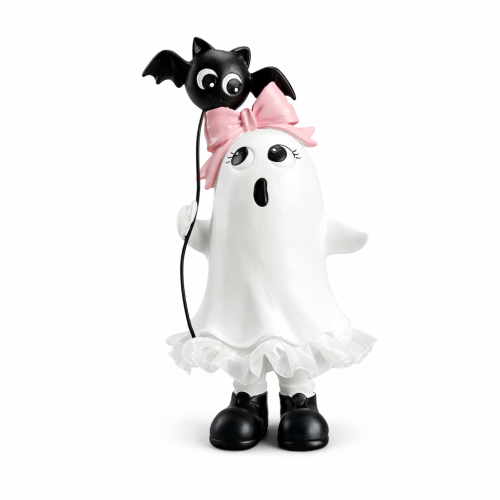 Figurka Halloween Duszek Dziewczynka z Balonem Nietoperzem 15x13x27,5 cm