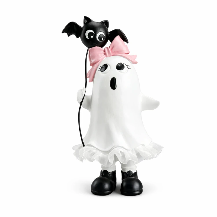 Figurka Halloween Duszek Dziewczynka z Balonem Nietoperzem 15x13x27,5 cm