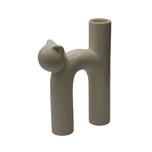 Wazon Ceramiczny Kot Kremowy 18,2x6,5x25 cm