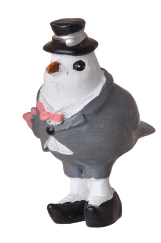 Figurka Dekoracyjna Pan Młody Ptaszek w Cylindrze 5,5x3,5x6 cm