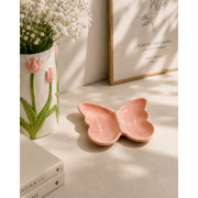 Patera Ceramiczna Miseczka Motyl Różowa 20,7x15,6x2,9 cm