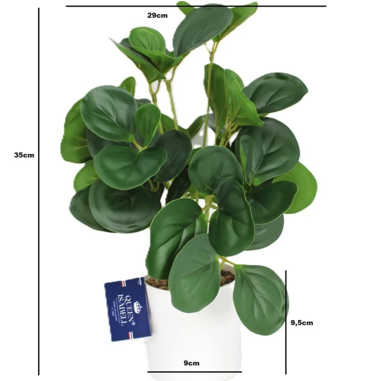 Sztuczna Roślina Peperomia w Doniczce 35cm Jak Żywa Premium