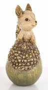Figurka Ozdobna Wiewiórka na Żołędziu z Brokatem 17 cm