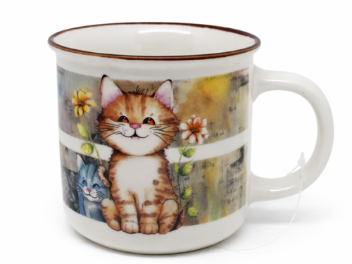 Kubek Ceramiczny Kot Kotek 400ml Duży Ceramiczny Na Prezent