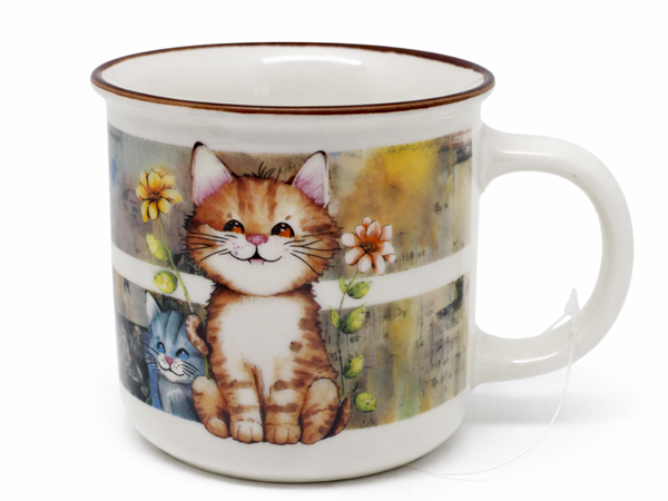 Kubek Ceramiczny Kot Kotek 400ml Duży Ceramiczny Na Prezent
