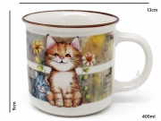 Kubek Ceramiczny Kot Kotek 400ml Duży Ceramiczny Na Prezent