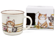 Kubek Ceramiczny Kot Kotki Serce 400ml Duży Ceramiczny Na Prezent