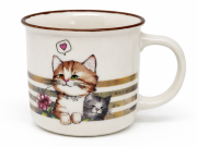 Kubek Ceramiczny Kot Kotki Serce 400ml Duży Ceramiczny Na Prezent