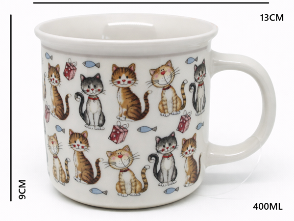 Kubek Ceramiczny Koty 400ml Duży Ceramiczny Na Prezent