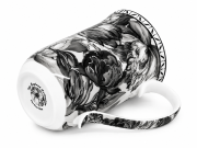 Elegancki Kubek Porcelanowy 400 ml – Czarno-Biały Motyw Kwiatowy