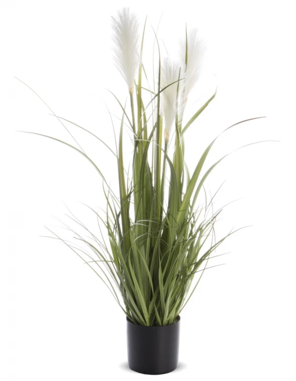 Sztuczna Trawa Pampasowa w Czarnej Doniczce – Ozdobna Roślina 70 cm