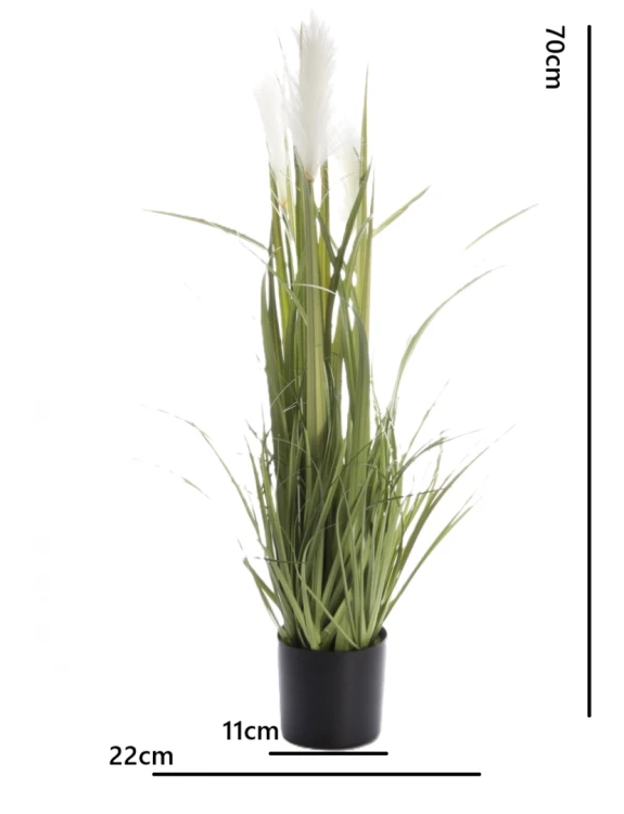 Sztuczna Trawa Pampasowa w Czarnej Doniczce – Ozdobna Roślina 70 cm
