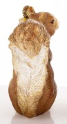 Figurka Wiewiórka z Szyszkami Dekoracja Jesienna Złota Brokatowa 15cm
