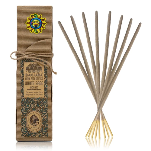 Kadzidła patyczkowe Banjara Ritual Resin – White Sage Biała Szałwia 8szt.