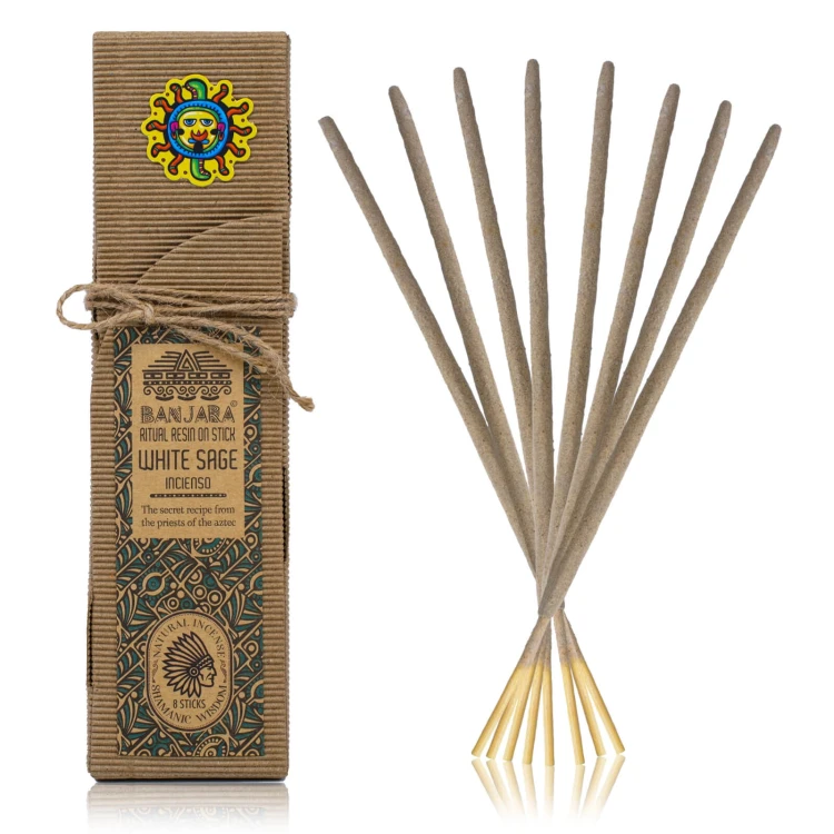 Kadzidła patyczkowe Banjara Ritual Resin – White Sage Biała Szałwia 8szt.