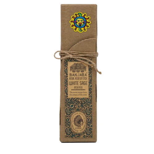Kadzidła patyczkowe Banjara Ritual Resin – White Sage Biała Szałwia 8szt.