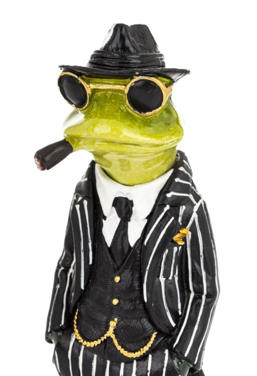 FIGURKA ŻABA GANGSTER W GARNITURZE 16,5x7,5x5,5