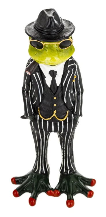 FIGURKA ŻABA GANGSTER W GARNITURZE 16,5x7,5x5,5