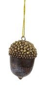 Zawieszka Choinkowa Żołądź Złota 4,5x3x3 cm