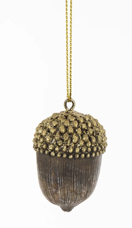 Zawieszka Choinkowa Żołądź Złota 4,5x3x3 cm