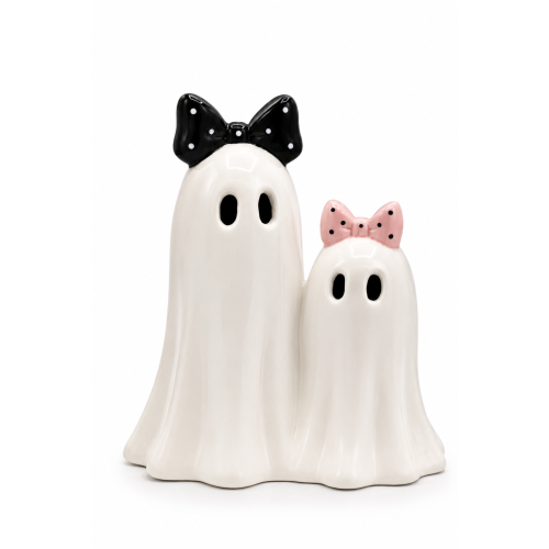 Figurka Ceramiczna Duszki LED 17x15x10 cm