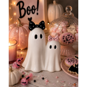 Figurka Ceramiczna Duszki LED 17x15x10 cm
