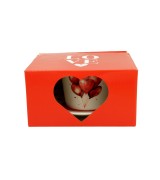 Filiżanka ze Spodkiem Porcelanowa Balony Serca 240 ml Walentynki Prezent