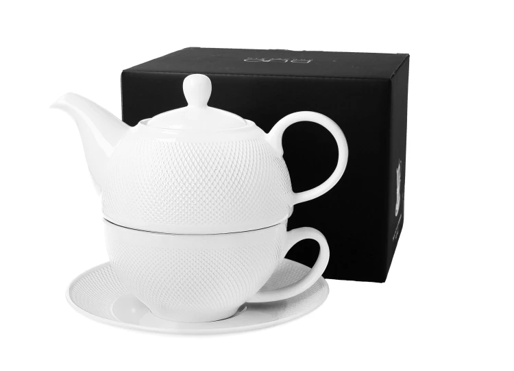 Zestaw do Herbaty Filiżanka z Dzbankiem Porcelanowa Diamond 300/550 ml