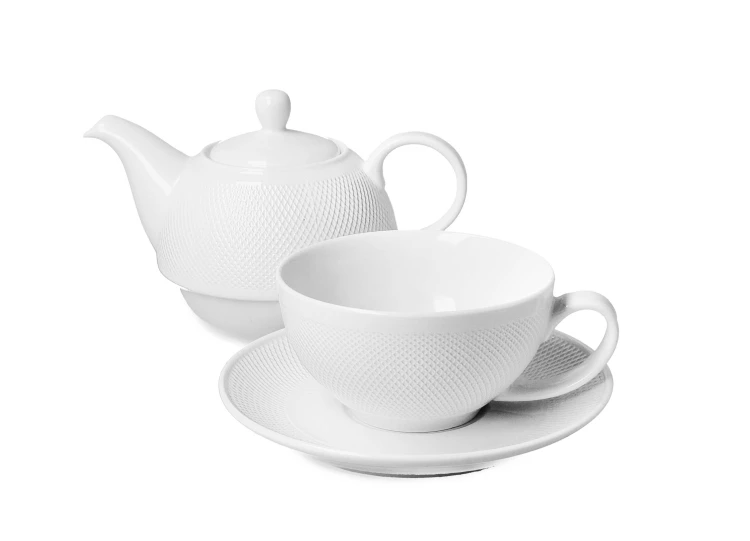 Zestaw do Herbaty Filiżanka z Dzbankiem Porcelanowa Diamond 300/550 ml