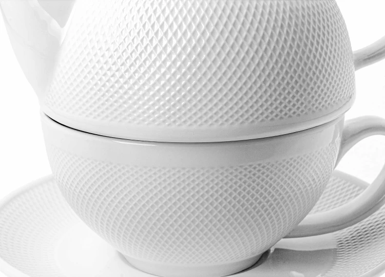 Zestaw do Herbaty Filiżanka z Dzbankiem Porcelanowa Diamond 300/550 ml