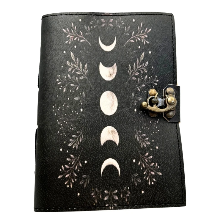 Notes Skórzany Retro z Fazami Księżyca – skóra kozia, 200 stron, papier 150 GSM