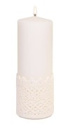 Świeca Pieńkowa Koronka III Biała Matowa 200x70 mm