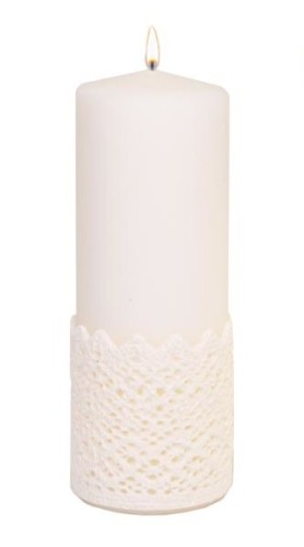 Świeca Pieńkowa Koronka III Biała Matowa 200x70 mm