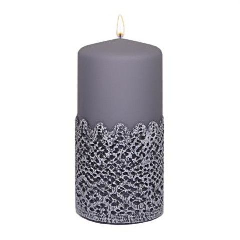Świeca Pieńkowa Koronka III Stalowe Magnolie Matowa 150x70 mm