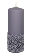 Świeca Pieńkowa Koronka III Stalowe Magnolie Matowa 200x70 mm