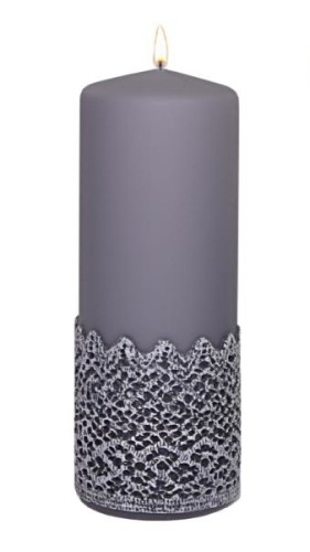 Świeca Pieńkowa Koronka III Stalowe Magnolie Matowa 200x70 mm