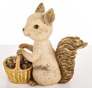 Figurka Dekoracyjna Wiewiórka z Koszykiem 19,5 cm