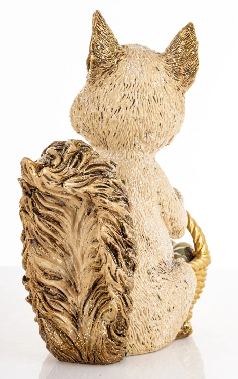 Figurka Dekoracyjna Wiewiórka z Koszykiem 19,5 cm