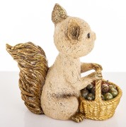 Figurka Dekoracyjna Wiewiórka z Koszykiem 19,5 cm