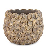 Osłonka Cementowa Złota Kwiatowy Wzór 17,5 cm