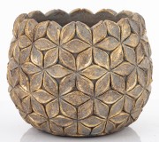 Osłonka Cementowa Złota Kwiatowy Wzór 17,5 cm