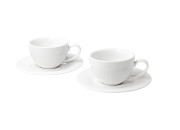 Komplet 2 Filiżanek Espresso ze Spodkami RAPHAEL 110 ml Porcelana Durable Biała