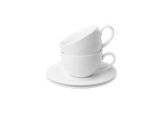 Komplet 2 Filiżanek Espresso ze Spodkami RAPHAEL 110 ml Porcelana Durable Biała
