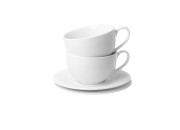 Komplet 2 Filiżanek ze Spodkami Filiżanki DIAMOND 250 ml Porcelana Durable